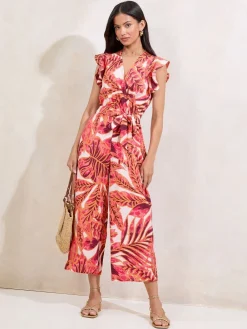 Flutter Sleeve V-Neck Jumpsuit*Lipsy Discount