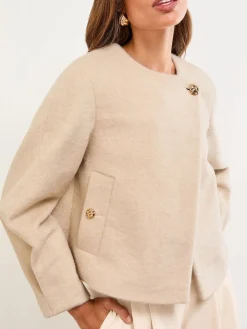 Geborsteld, getextureerd kort swingjack met open rug*Lipsy Outlet