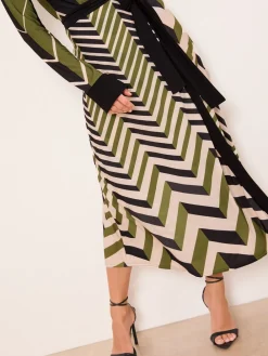 Geometric Print Jersey Wrap Midi Dress*Lipsy