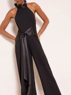 Halter Neck Satin Drape Jumpsuit*Lipsy