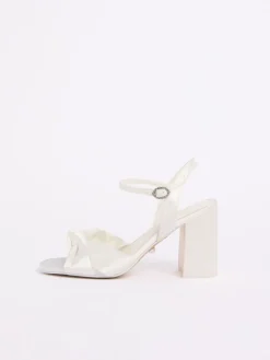 Knot Block Platform Bridal Mid Heel Wedding Sandals*Lipsy