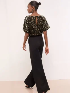 Leopard Print Sleeveless Cowl Neck Jumpsuit*Lipsy Sale