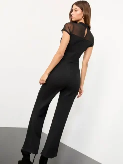 Mesh Short Sleeve Jumpsuit*Lipsy Hot