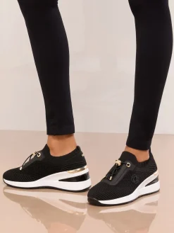 Mid Wedge Knit Runner Sports Trainers*Lipsy