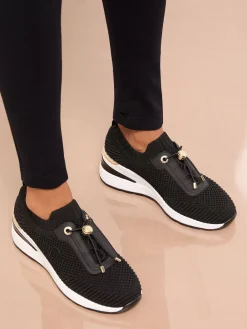 Mid Wedge Knit Runner Sports Trainers*Lipsy