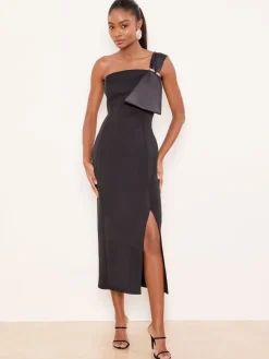 One Shoulder Asym Bow Bodycon Midi Dress*Lipsy Sale