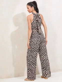 Printed Halter Neck Jumpsuit*Lipsy