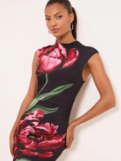 Rose Print Bodycon Dress*Lipsy Clearance