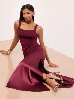 Satin Mix Structured Fishtail Bridesmaid Maxi Dress*Lipsy Hot