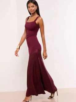 Satin Mix Structured Fishtail Bridesmaid Maxi Dress*Lipsy Hot