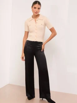 Short Sleeve Collared Knitted Cardigan Top*Lipsy Sale