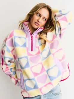 Heart Colourblock Borg Fleece*Little Bird by Jools Oliver Discount