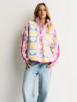 Heart Colourblock Borg Fleece*Little Bird by Jools Oliver Discount