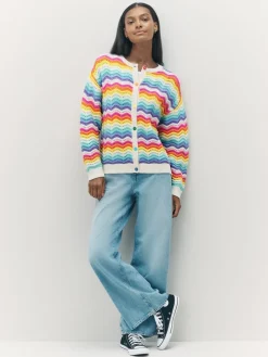 gebreid vest met pastelkleurige golvende strepen*Little Bird by Jools Oliver Online