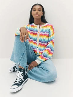 gebreid vest met pastelkleurige golvende strepen*Little Bird by Jools Oliver Online