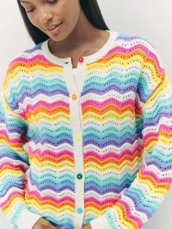 gebreid vest met pastelkleurige golvende strepen*Little Bird by Jools Oliver Online