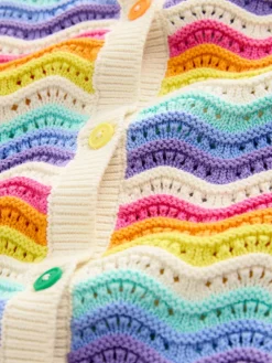 gebreid vest met pastelkleurige golvende strepen*Little Bird by Jools Oliver Online