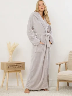 Cotton Touch Hooded Maxi Robe*Long Tall Sally New