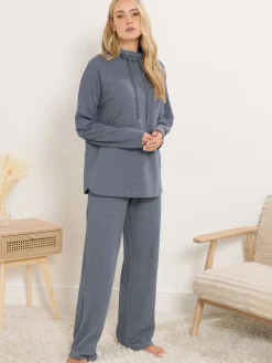 Marl Waffle Wide Leg Joggers*Long Tall Sally Clearance