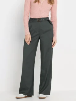 Wide Leg Belted Trousers*Long Tall Sally