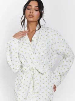 Lemon Print 100% Cotton Waffle Robe*Loungeable Online