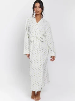 Lemon Print 100% Cotton Waffle Robe*Loungeable Online