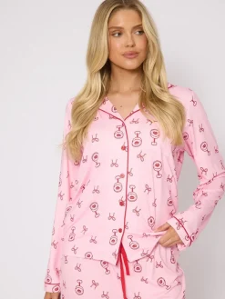 Martini Long Sleeve Button Through Pyjamas*Loungeable Sale