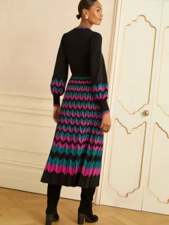 - Geschulpte gebreide midi-jurk*Love & Roses Hot