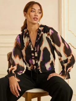 blouse met lange mouwen en inkeping*Love & Roses