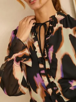 blouse met lange mouwen en inkeping*Love & Roses