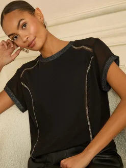 Chiffon Front Jersey Top*Love & Roses Online