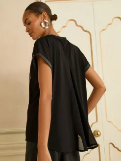 Chiffon Front Jersey Top*Love & Roses Online