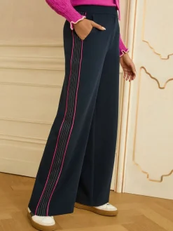 Contrast Side Stripe Wide Leg Trousers*Love & Roses Outlet