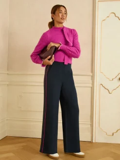 Contrast Side Stripe Wide Leg Trousers*Love & Roses Outlet