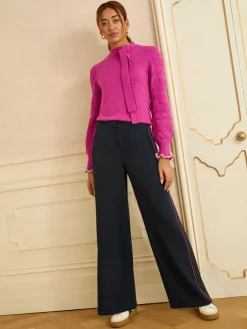 Contrast Side Stripe Wide Leg Trousers*Love & Roses Outlet