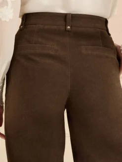 cropped broek van imitatiesuède met brede pintuck*Love & Roses Hot