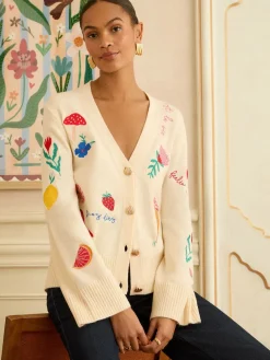 Embroidered Knitted Cardigan*Love & Roses Hot