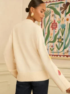 Embroidered Knitted Cardigan*Love & Roses Hot