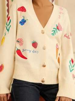 Embroidered Knitted Cardigan*Love & Roses Hot