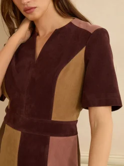 Faux Suede Mix Mini Dress*Love & Roses Discount