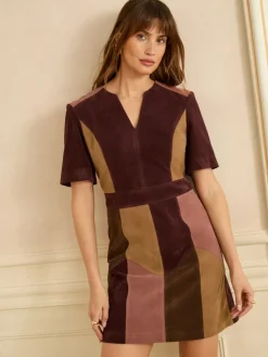 Faux Suede Mix Mini Dress*Love & Roses Discount