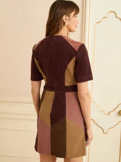 Faux Suede Mix Mini Dress*Love & Roses Discount