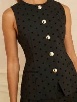 Flock Spot Waistcoat*Love & Roses