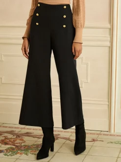 Gold Button Wide Leg Trouser*Love & Roses New