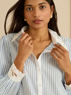 Lace Collar Button Through Long Sleeve Shirt*Love & Roses Online