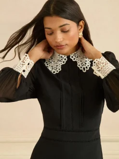 Lace Collar Mini Dress*Love & Roses New