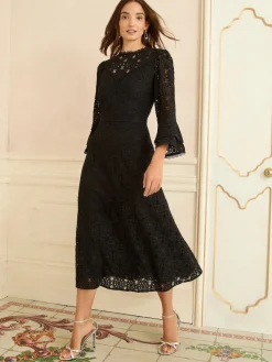Lace Flute Sleeve Midi Dress*Love & Roses Discount