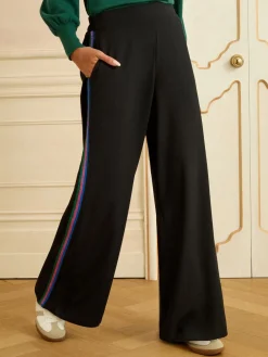 Metallic Side Stripe Wide Leg Trousers*Love & Roses Online