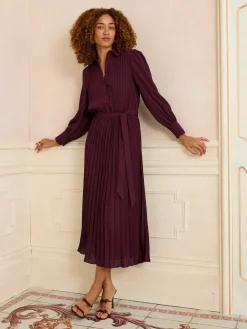 Pleated Detail Midi Dress*Love & Roses Discount