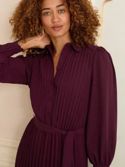 Pleated Detail Midi Dress*Love & Roses Discount